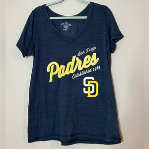Women’s Size 1X San Diego Padres Soft As A Grape MLB V Neck Tee